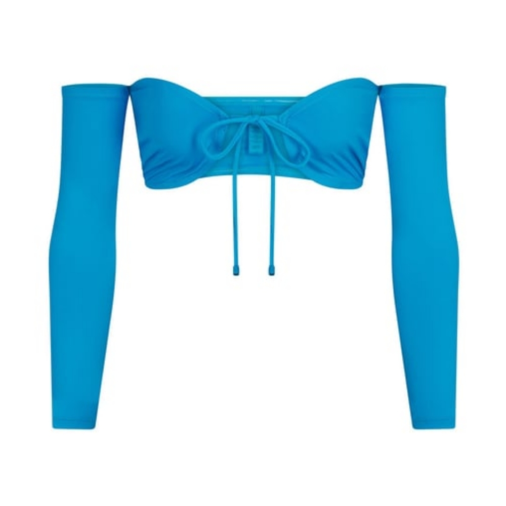 SKIMS Swim Long Sleeve Bikini Top, turquoise